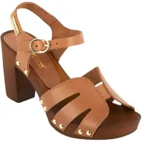 Les tropéziennes Sandales 'Tabara – Ledersandalen mit Absatz' marron