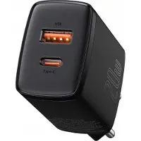 Baseus Chargeur Mural Usb-a Et Usb-c Compact 20w 3a 1xusb-a 1xusb-c