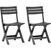 vidaXL Chaises de jardin pliantes 2 pcs. Plastique Anthracite