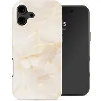 Selencia Coque arrière Vivid pour Apple iPhone 16 - Golden Beige Marble