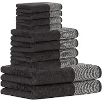 Cawoe Serviette anthracite / gris clair