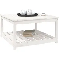 vidaXL Table de jardin blanche 82,5x82,5x45 cm pin massif