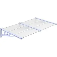 vidaXL Auvent de porte Gris et transparent 152,5x90 cm Polycarbonate