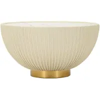Mauro Ferretti Table Basse Elge - Design Glamour Avec Piètement Cannelé Et Plateau Effet Marbre, Détails Dorés, Ø 71 X 38 Cm - 940
