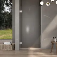 FortiFura Galeria Porte de douche - 70x200cm - charnières - poignée - plat - verre de sécurité satiné - Inox brossé SW1122551/SW1122566