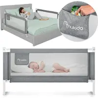 Nukido Barrière de sécurité pour lit avec serrure 180 cm NK-227 gris