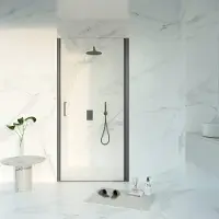 FortiFura Galeria Porte de douche - 70x200 - Profilé - verre de sécurité - anticalcaire - Gunmetal brossé PVD SW1122477