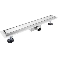 FortiFura Galeria Caniveau de douche 160cm avec grille fermée et bride de sol Inox YZ-A160-Basic-drain