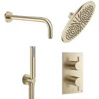 Crosswater MPRO Douche pluie 30cm - robinet de douche thermostatique - encastrable - avec bras mural - douchette - laiton brossé sw209264/sw209275/sw385371/sw385437/sw484754/