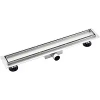 FortiFura Galeria Caniveau de douche 60cm grille à carreler et bride de sol en acier inoxydable SW679901/SW679922