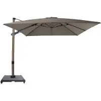 Axi Apollo Parasol Déporté Aspect Chêne/Taupe, Lot Complet - Rectangulaire 300X300 Cm - Structure Aluminium - Avec Roulettes Et Housse Inclus