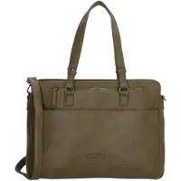 Enrico Benetti Lily 66450 dames laptoptas/ business schoudertas 14 laptopvak - olijf groen