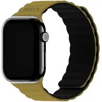 Holdit Bracelet en silicone magnétique pour Apple Watch | 44/45/46/49 mm - Warm Olive / Black