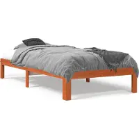 vidaXL Lit en bois massif sans matelas pin brun cireux 75x190 cm