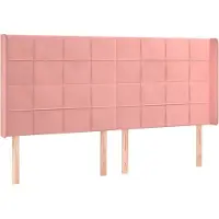 vidaXL Tête de lit avec oreilles rose 183x16x118/128 cm velours