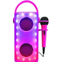 Lexibook Enceinte Bluetooth lumineuse Rose avec micro