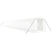 vidaXL Serre avec cadre en acier blanc 48 m² 24x2x2 m