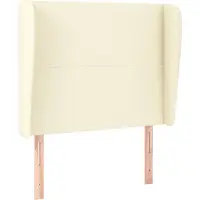 vidaXL Tête de lit avec oreilles Crème 93x23x118/128 cm Similicuir