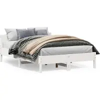 vidaXL Lit en bois massif sans matelas Blanc 120x200 cm pin
