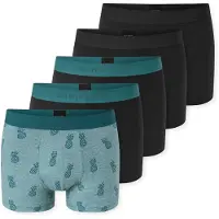 Schiesser Boxers '95/5 Organic Cotton' turquoise / vert foncé / noir