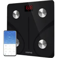 Renpho OB02720 - Moniteur d'impédance connecté Bluetooth - 13 indicateurs - plate-forme en verre trempé - noir