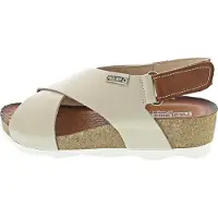 Pikolinos pour femme. W9E-0912 Sandales en cuir beige Mahon (36), Noir, 3 à 5 cm, Velcro, Casuel