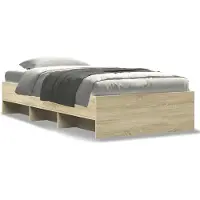 vidaXL Cadre de lit sans matelas Chêne Sonoma 100x200 cm Bois composite