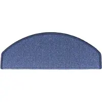 vidaXL Tapis d'escalier 15 pcs Bleu 65x24x4 cm