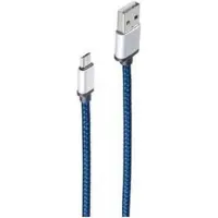 S-Conn Câble de charge USB A mâle vers Micro B, bleu 0,9m