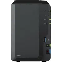 Synology DS223 RED 4TB (2x 2TB) (2 x 4 To, WD Red), NAS, Noir