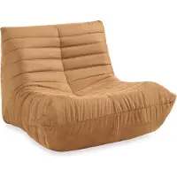 En.casa Fauteuil de sol « Kodsø » rembourré, avec dossier, 75 x 90 x 100 cm, microfibre marron