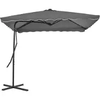 vidaXL Parasol avec mât en acier 250x250 cm Anthracite