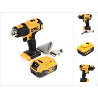 DeWalt DCE 530 N Pistolet à air chaud sans fil 18V 530C + 1x batterie 5,0Ah + réflecteur de surface - sans chargeur