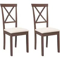 vidaXL Chaises de salle à manger avec coussins 2 pcs. Marron Bois massif Hévéa