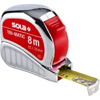 Sola Mètre à ruban de poche TRI-MATIC L.8m l.25mm mm/cm CE I Ku.Stopptaste - 50023401