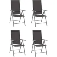 vidaXL Chaises de jardin pliantes 4 pcs. Textile noir