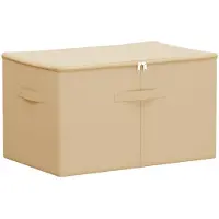 vidaXL Boîte de rangement en tissu non tissé, 55 x 35 x 32 cm, 61,6 L, couleur crème