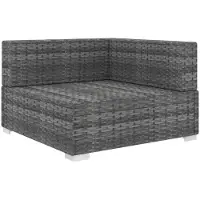 vidaXL : Éléments d'angle de canapé avec coussins, en polyrotin, couleur gris