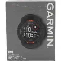 Garmin Instinct 3 - 50 mm, AMOLED noir avec bracelet interchangeable en silicone 22 mm noir Smartwatch, Couleur:Noir