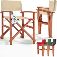 Casaria Chaise de jardin pliante en eucalyptus certifié FSC jusqu'à 160 kg