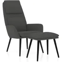 vidaXL Fauteuil relax avec pouf Tissu gris foncé