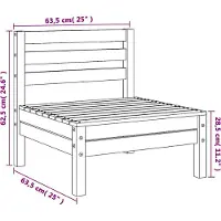 vidaXL Canapés de jardin sans accoudoirs 4 pcs. Marron cireux Pin massif