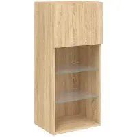 vidaXL Armoires TV avec lampes LED 2 unités Chêne Sonoma 40,5x30x90 cm