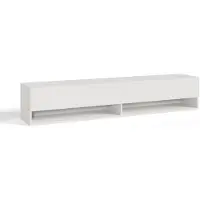 En.casa Meuble TV bas « Halmstad » avec 2 portes battantes et 2 compartiments ouverts, 160 x 31 x 30 cm, à suspendre, blanc