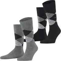 Burlington Chaussettes gris chiné / rouge foncé / noir