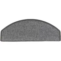 vidaXL Tapis d'escalier 15 pièces 65 x 24 x 4 cm Gris foncé Demi-rond Grand
