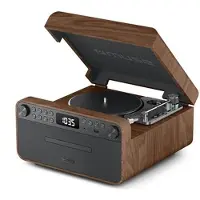 Muse Micro système CD avec platine vinyle MT-118 AT Marron et Gris