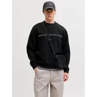 Jack & Jones Sweat-shirt 'JCOFUSION' noir / blanc