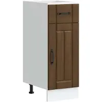 vidaXL Armoire basse de cuisine Lucca Blanc brillant Matériau dérivé du bois