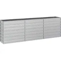 vidaXL Lit surélevé de jardin 240x40x77 cm Acier galvanisé argenté